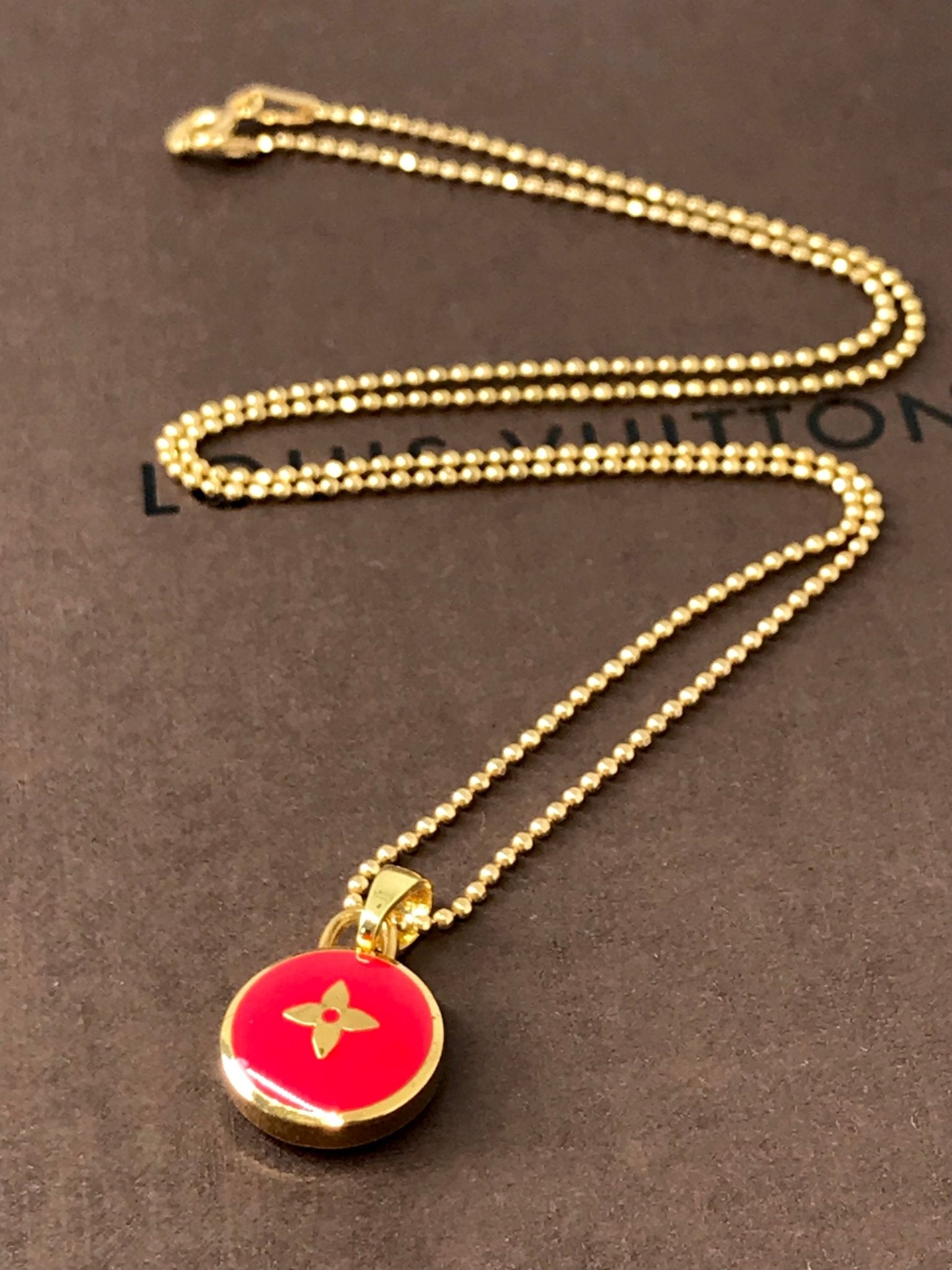 Louis Vuitton pastilles charm necklace repurposed - Believe Jewellery