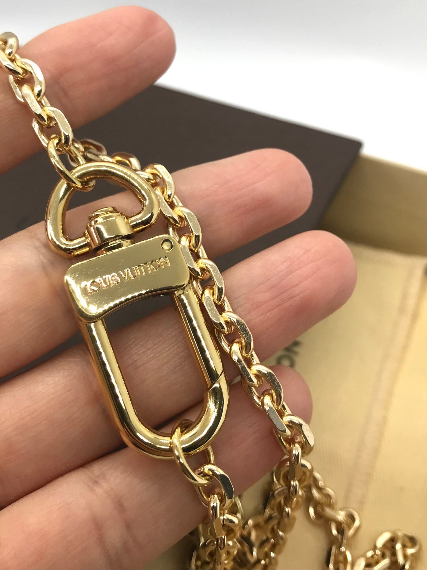 Louis Vuitton repurposed carabiner necklace - Believe Jewellery