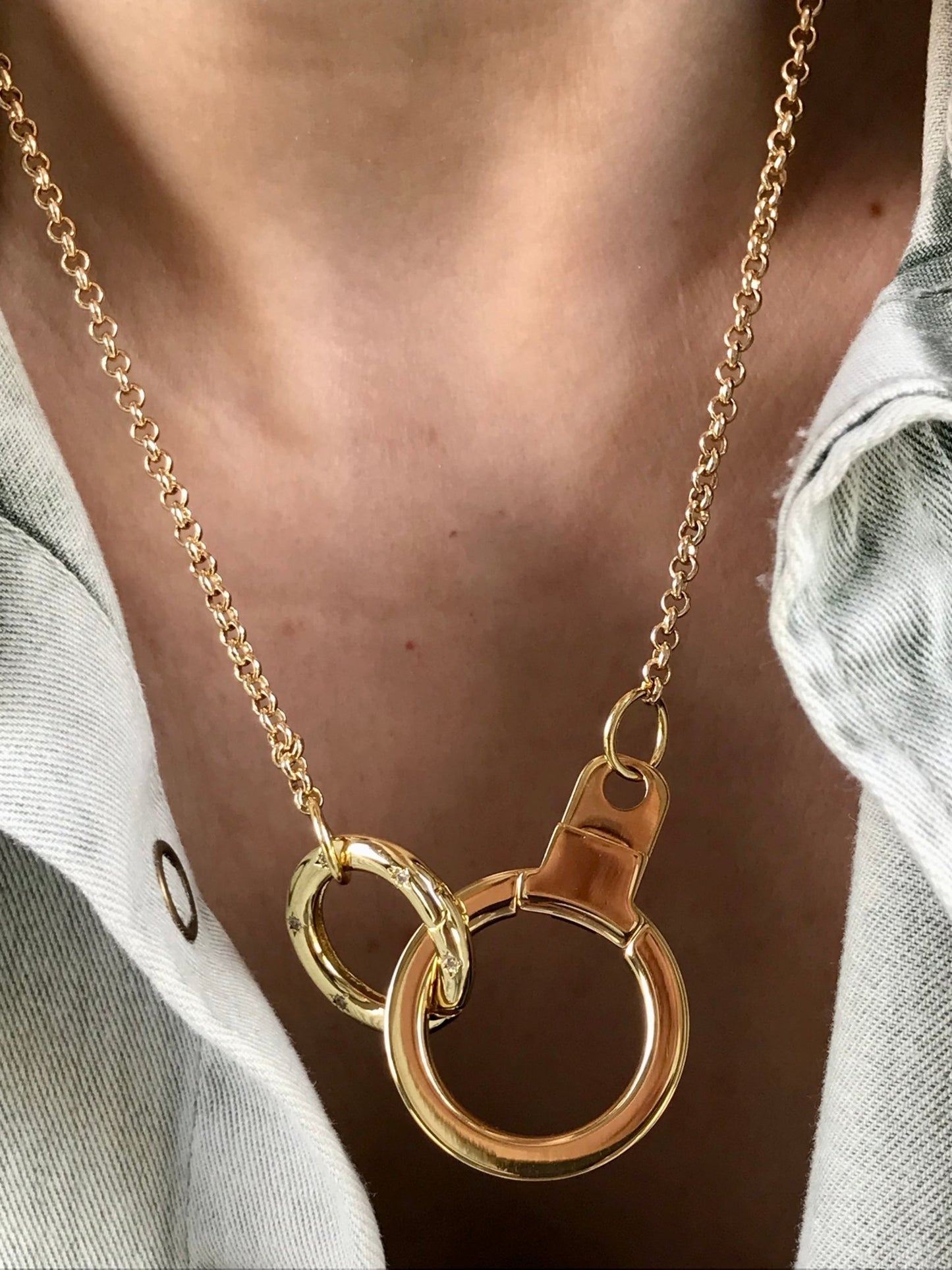 Louis Vuitton repurposed carabiner necklace - Believe Jewellery