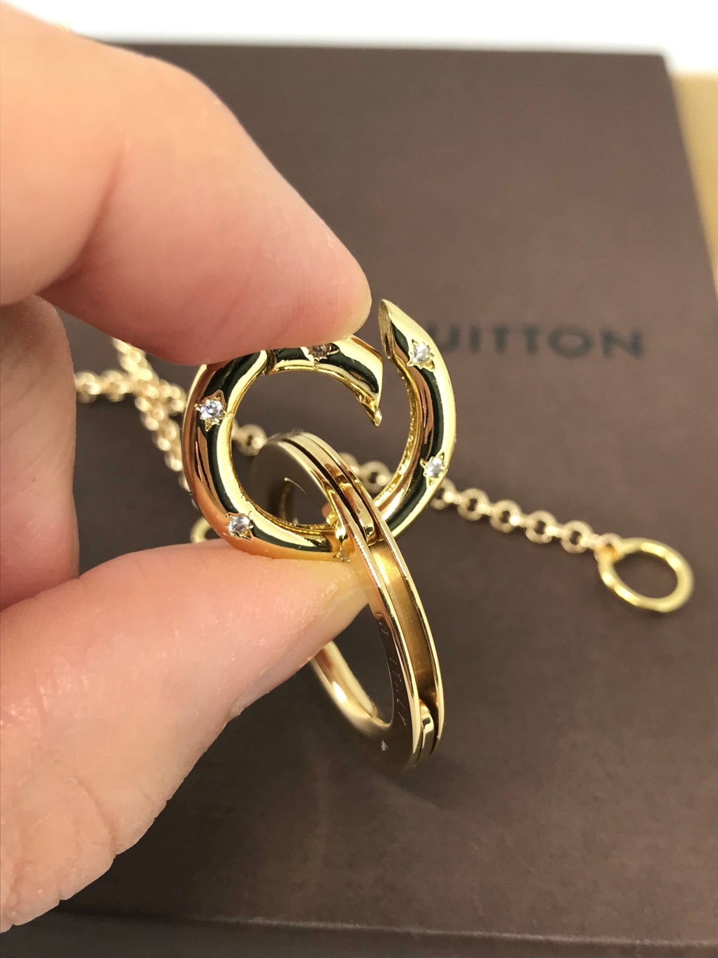 Louis Vuitton repurposed carabiner necklace - Believe Jewellery