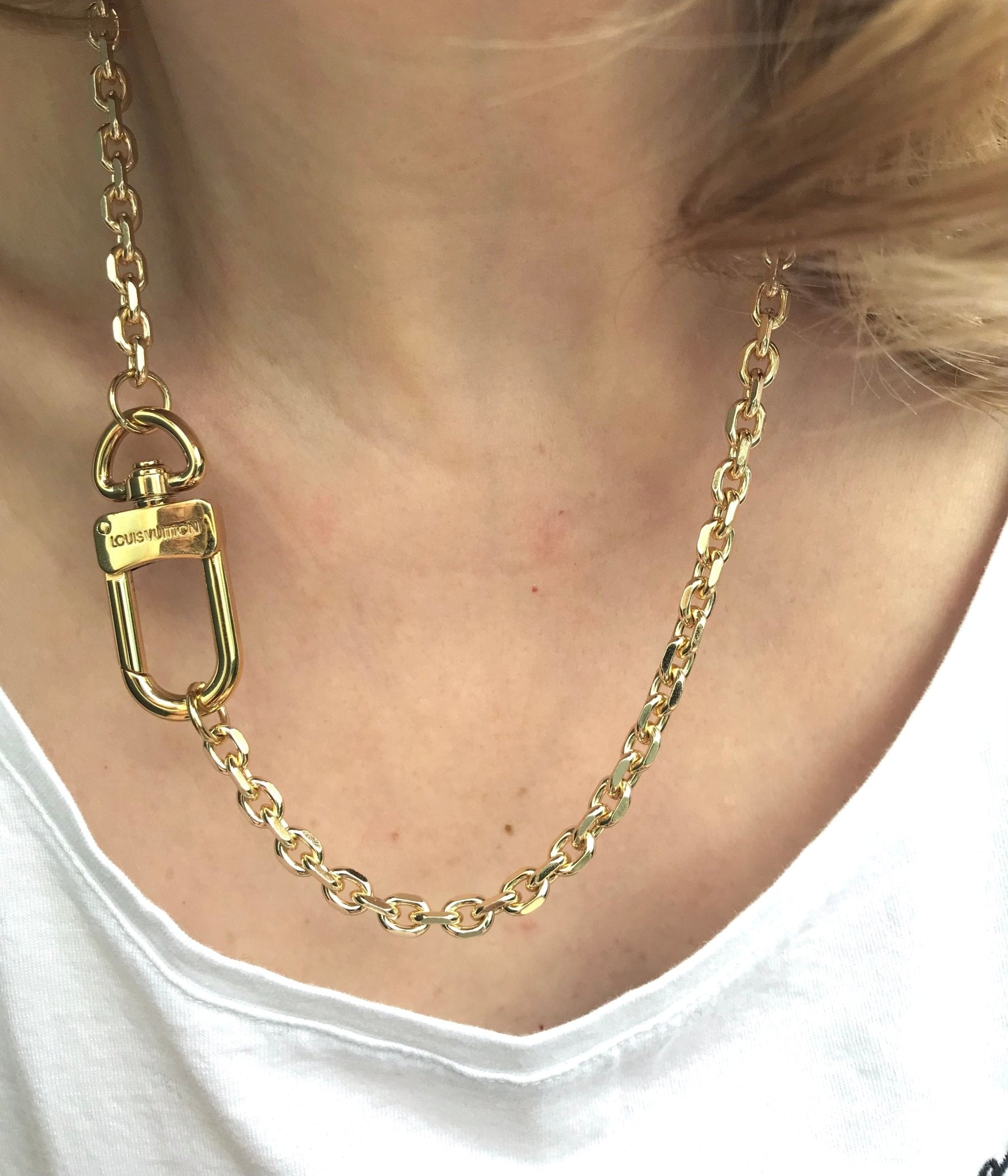 Louis Vuitton repurposed carabiner necklace - Believe Jewellery