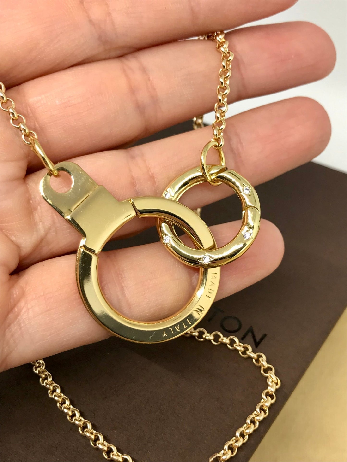 Louis Vuitton repurposed carabiner necklace - Believe Jewellery