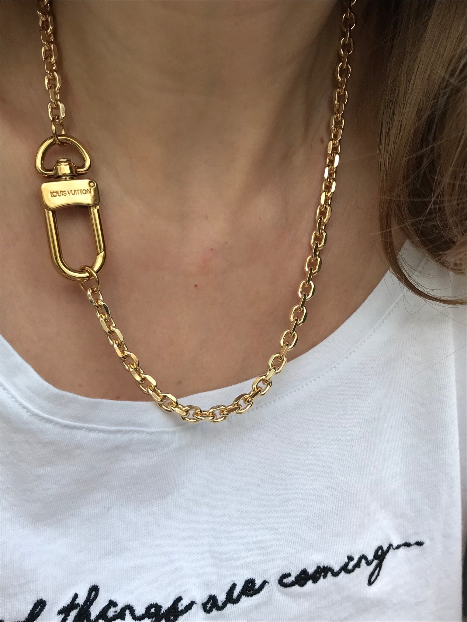 Louis Vuitton repurposed carabiner necklace - Believe Jewellery