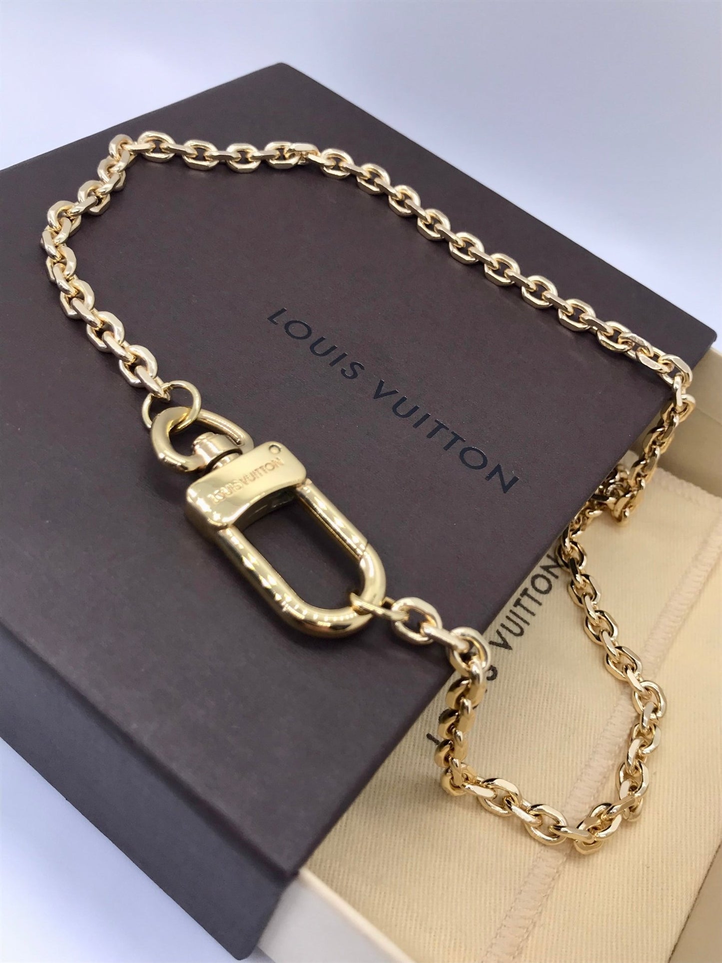 Louis Vuitton repurposed carabiner necklace - Believe Jewellery