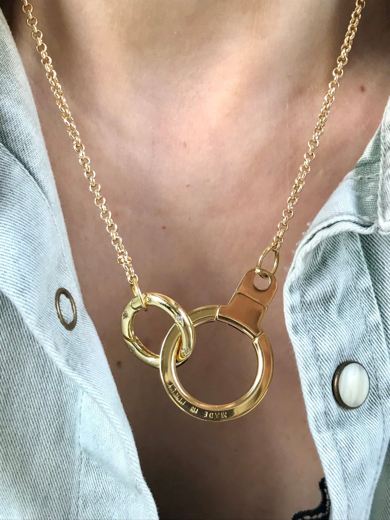 Louis Vuitton repurposed carabiner necklace - Believe Jewellery