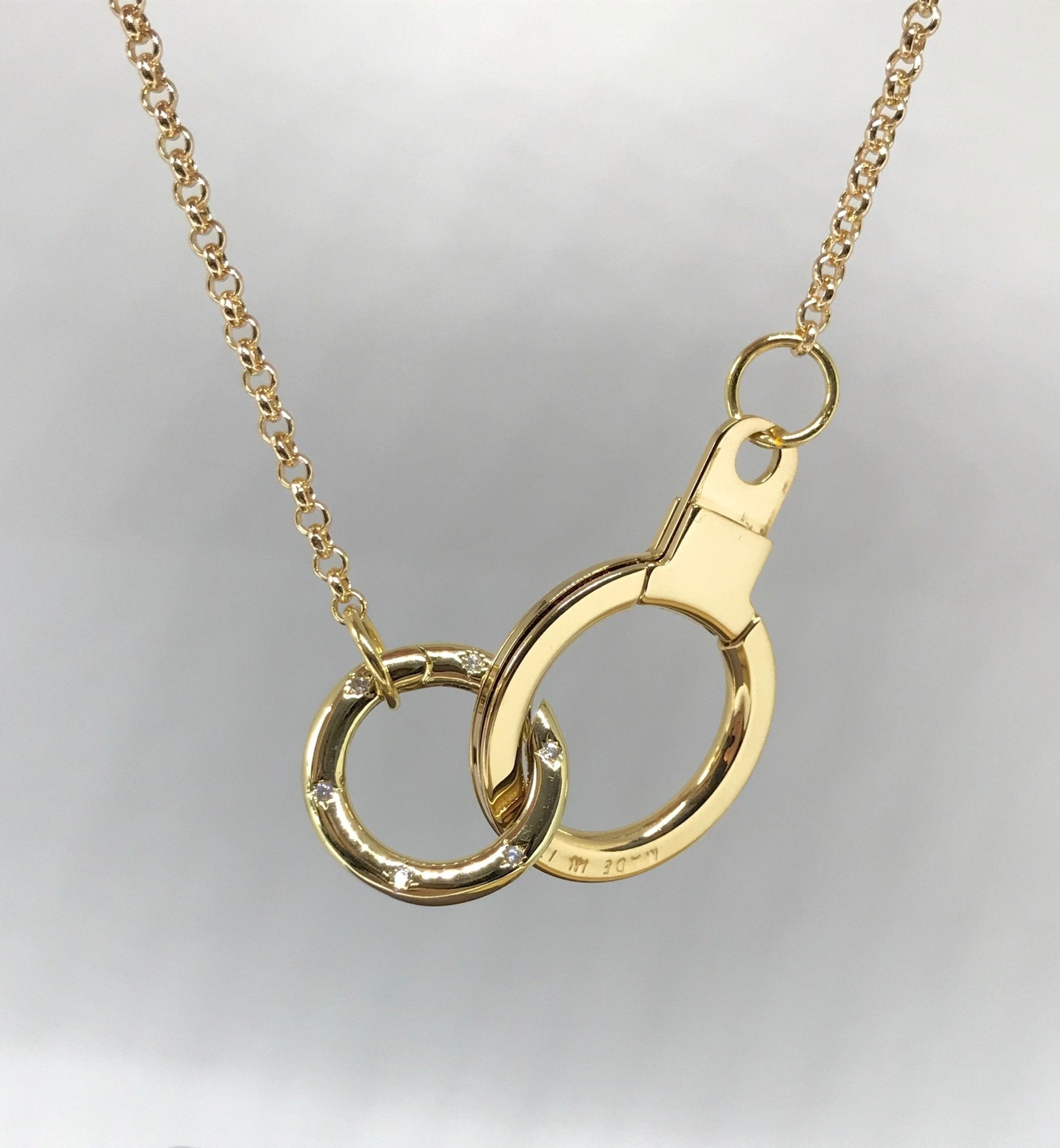 Louis Vuitton repurposed carabiner necklace - Believe Jewellery