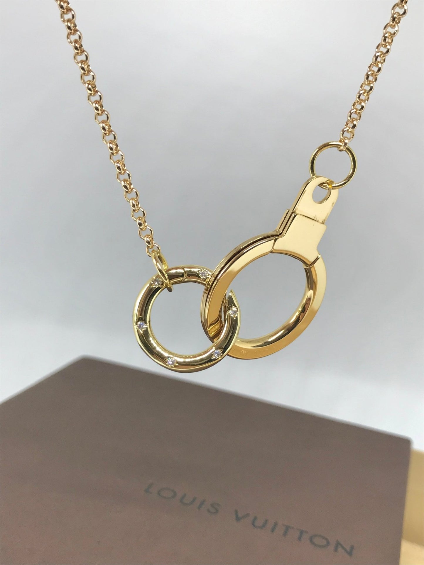 Louis Vuitton repurposed carabiner necklace - Believe Jewellery