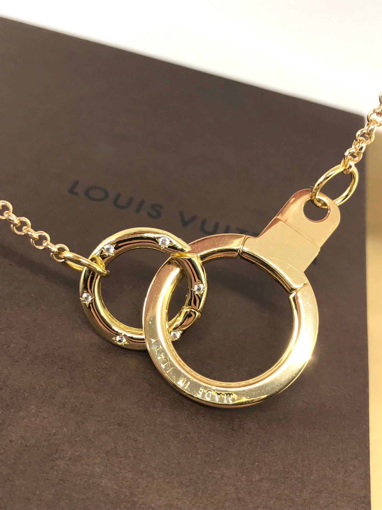 Louis Vuitton repurposed carabiner necklace - Believe Jewellery