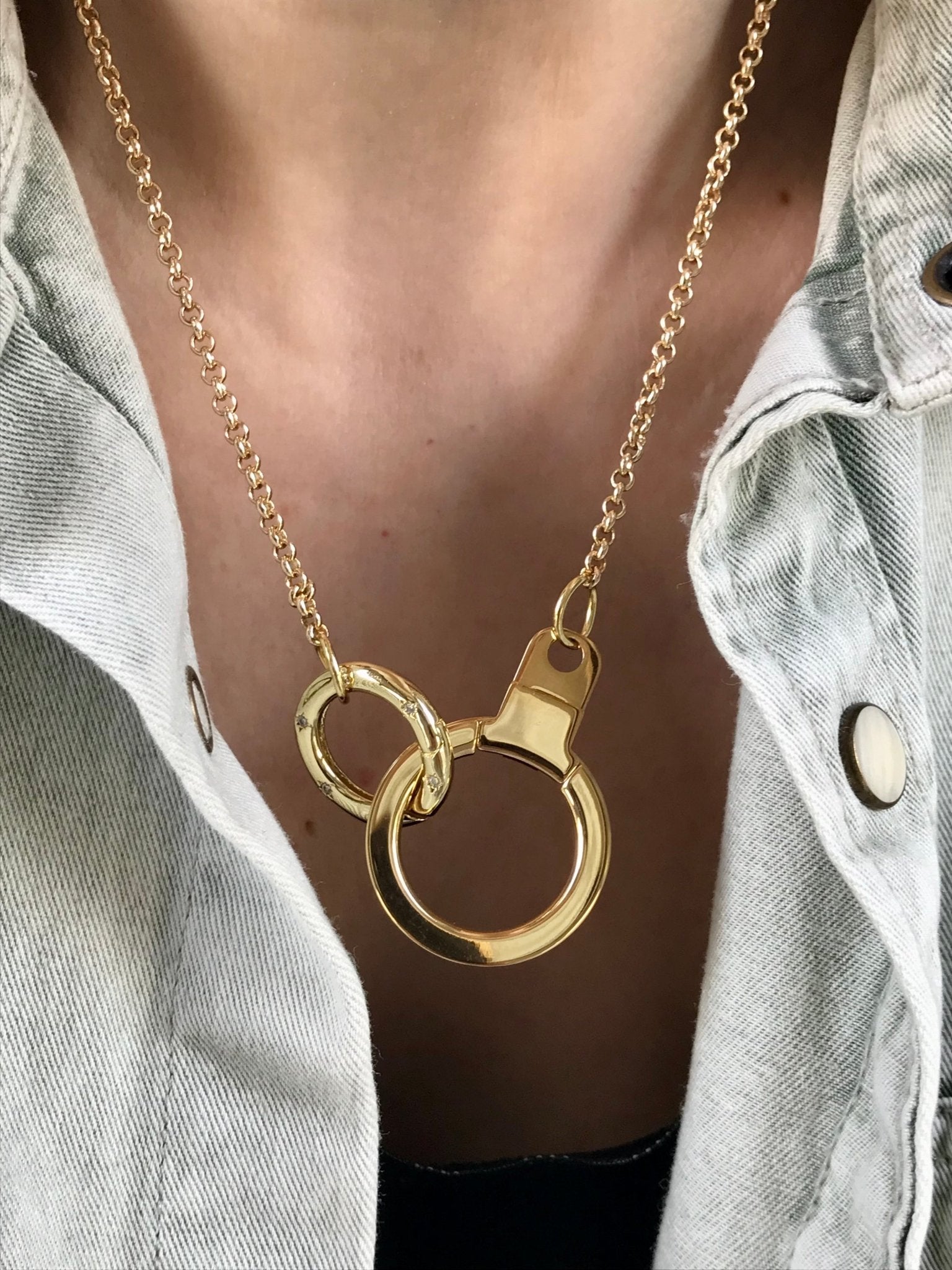 Louis Vuitton repurposed carabiner necklace - Believe Jewellery