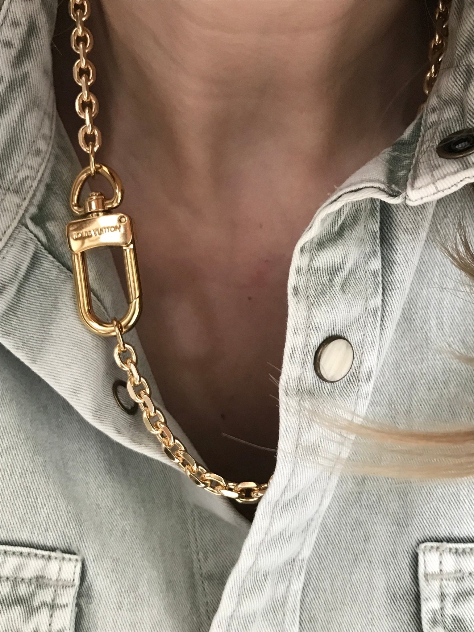 Louis Vuitton repurposed carabiner necklace - Believe Jewellery