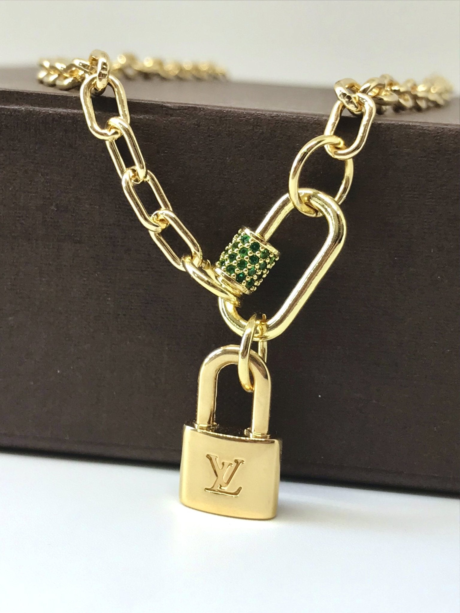 Louis Vuitton repurposed padlock charm with carabiner - Believe Jewellery