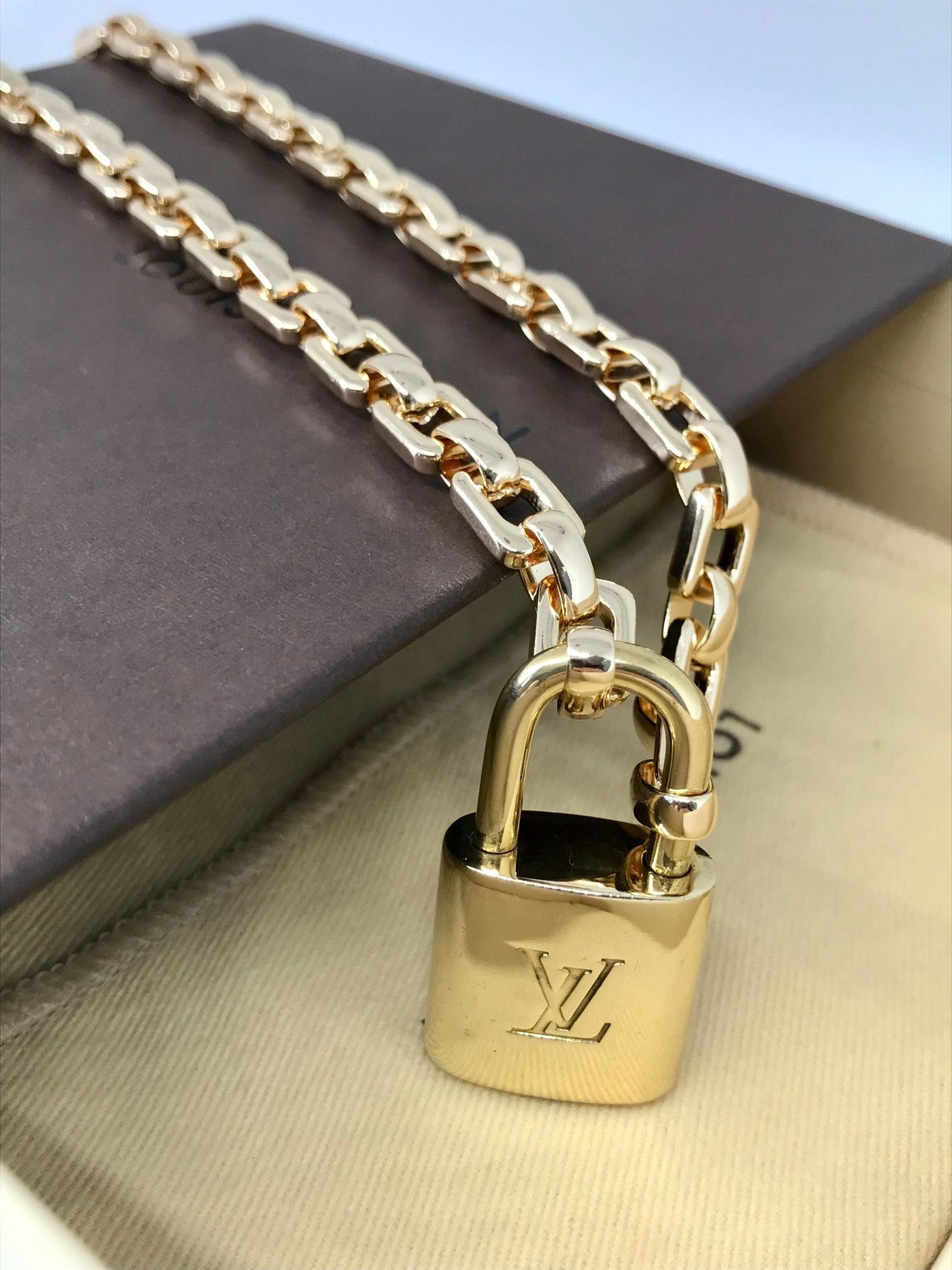 Louis Vuitton repurposed padlock with key - Believe Jewellery