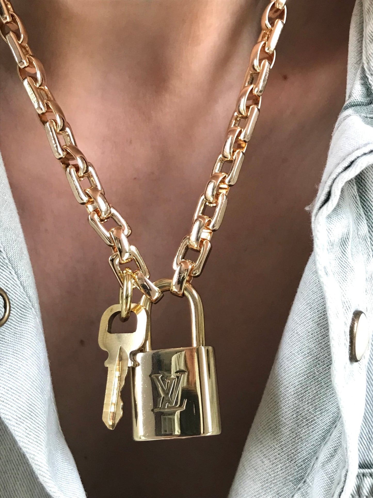 Louis Vuitton repurposed padlock with key - Believe Jewellery