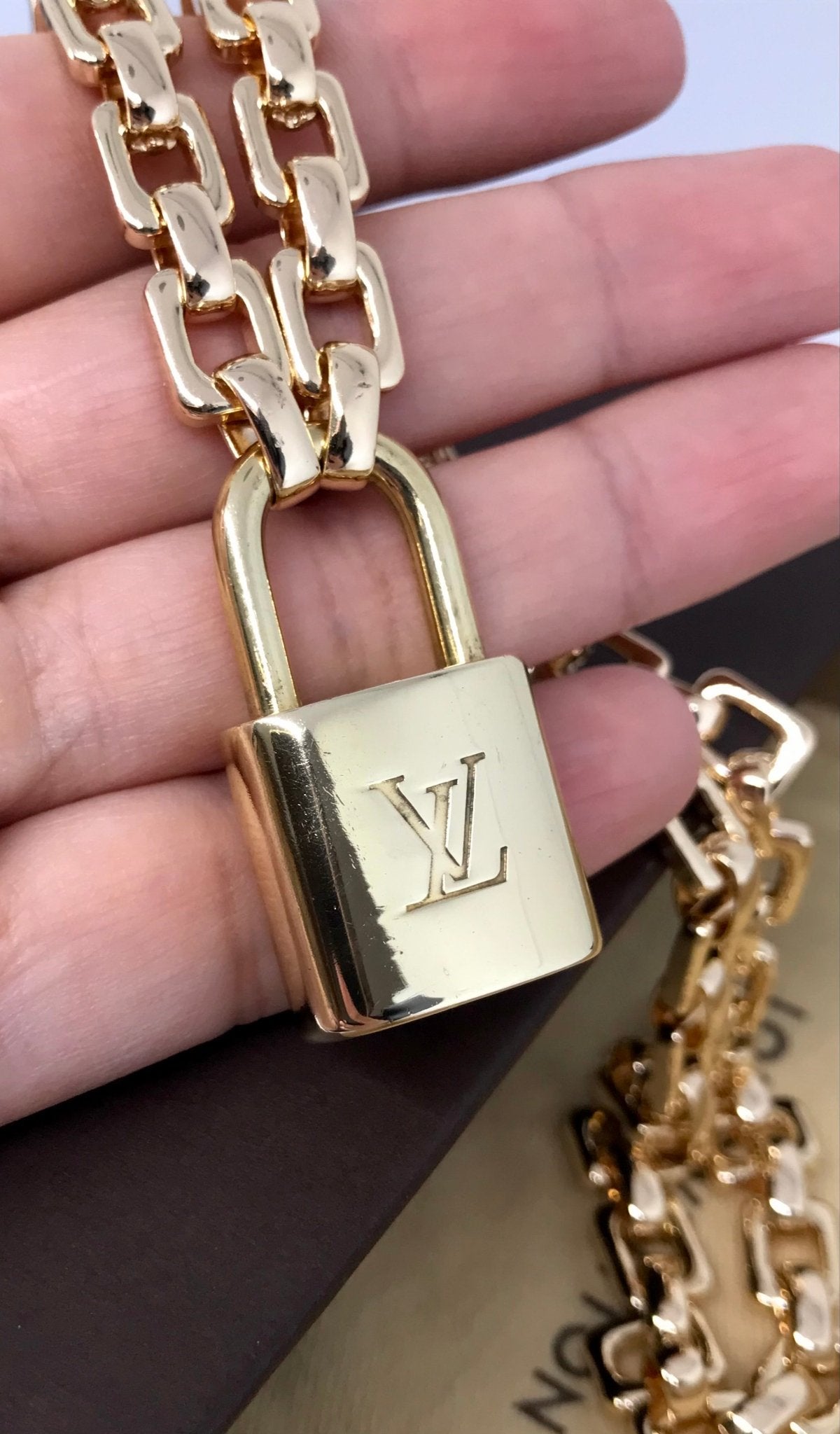 Louis Vuitton repurposed padlock with key - Believe Jewellery