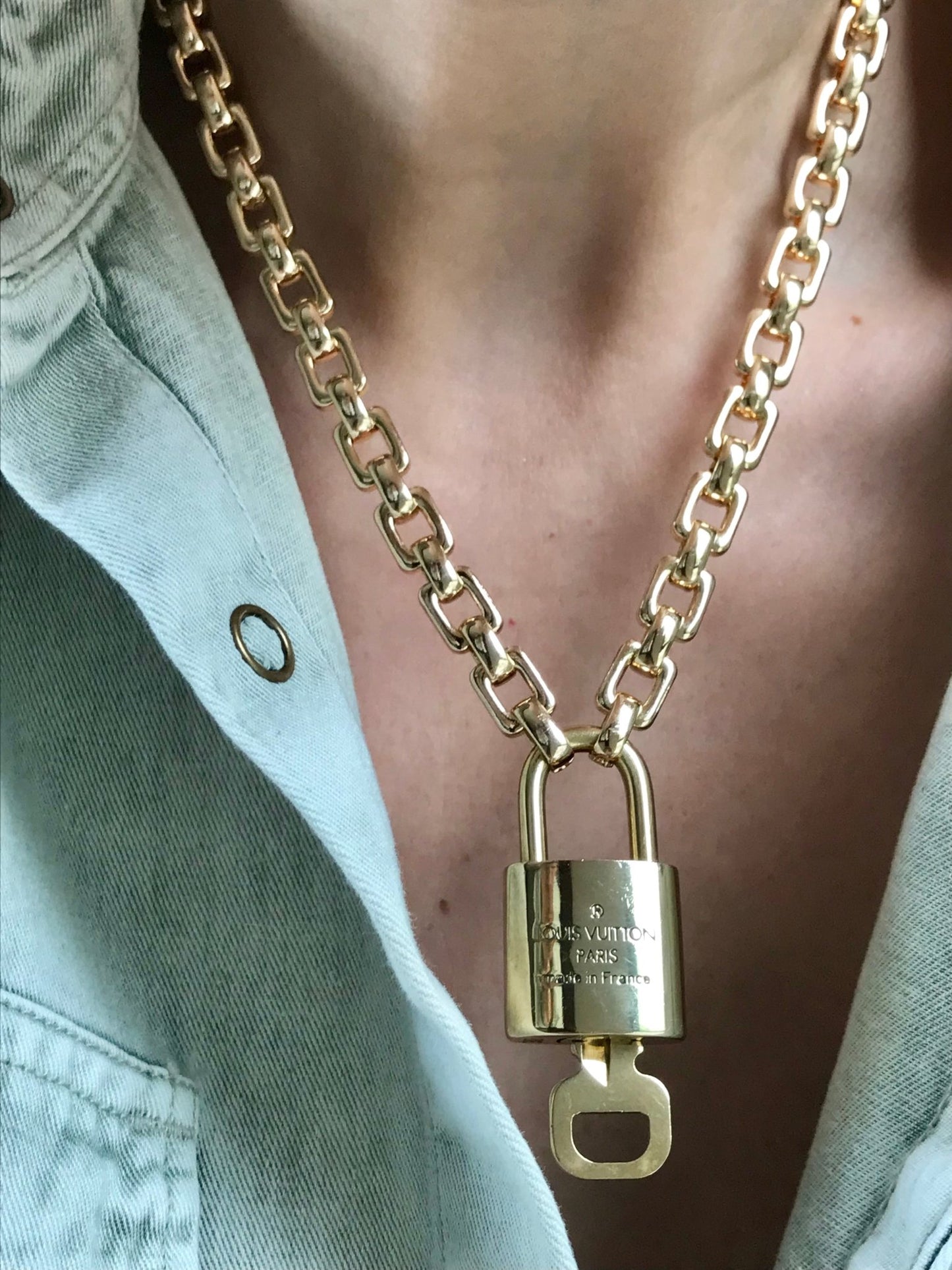 Louis Vuitton repurposed padlock with key - Believe Jewellery