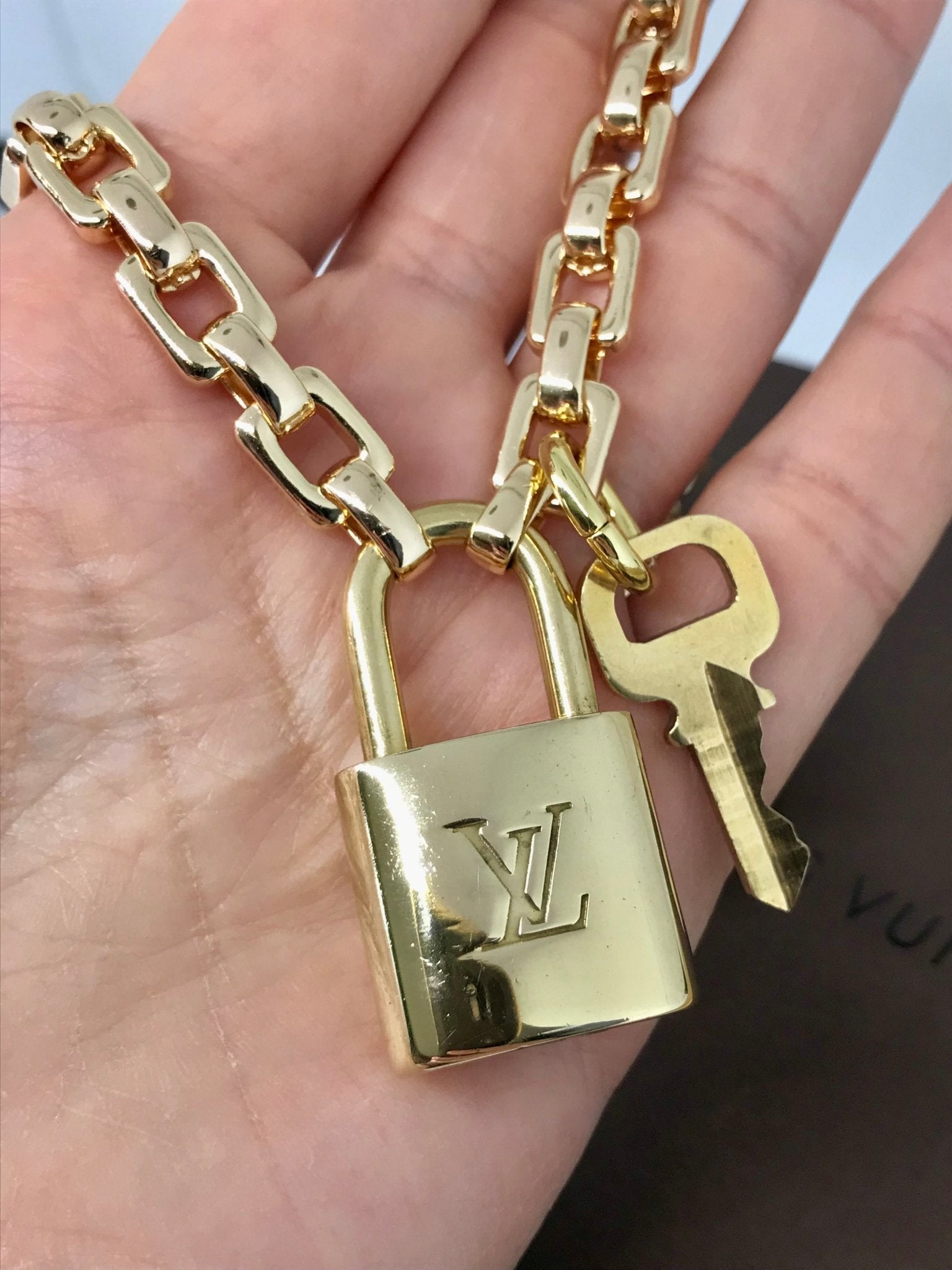 Louis Vuitton repurposed padlock with key - Believe Jewellery