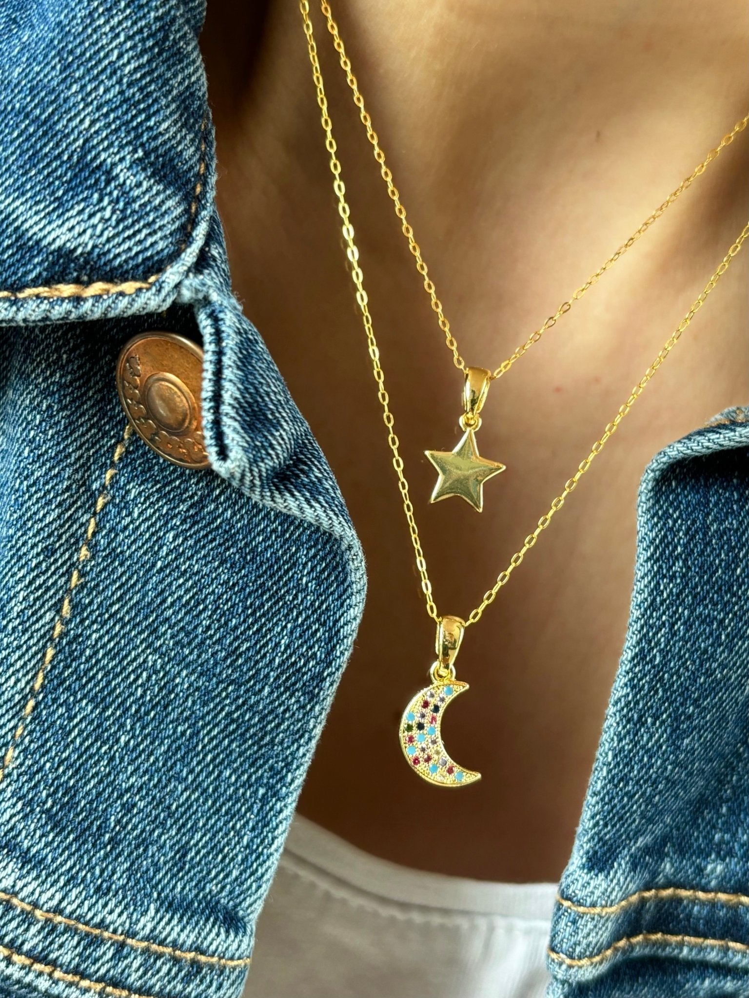 Moon and Star Necklace Set - Believe Jewellery