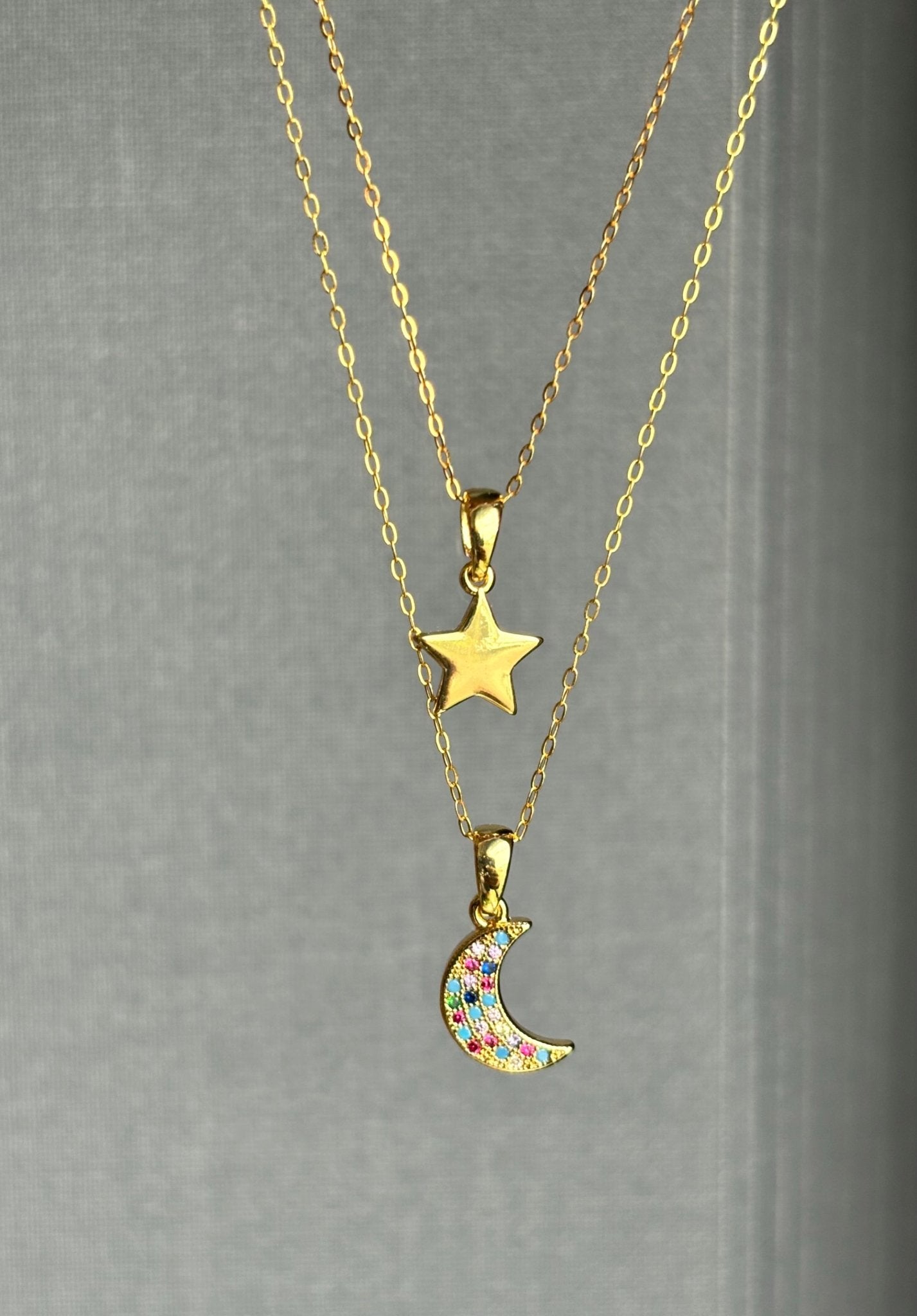 Moon and Star Necklace Set - Believe Jewellery