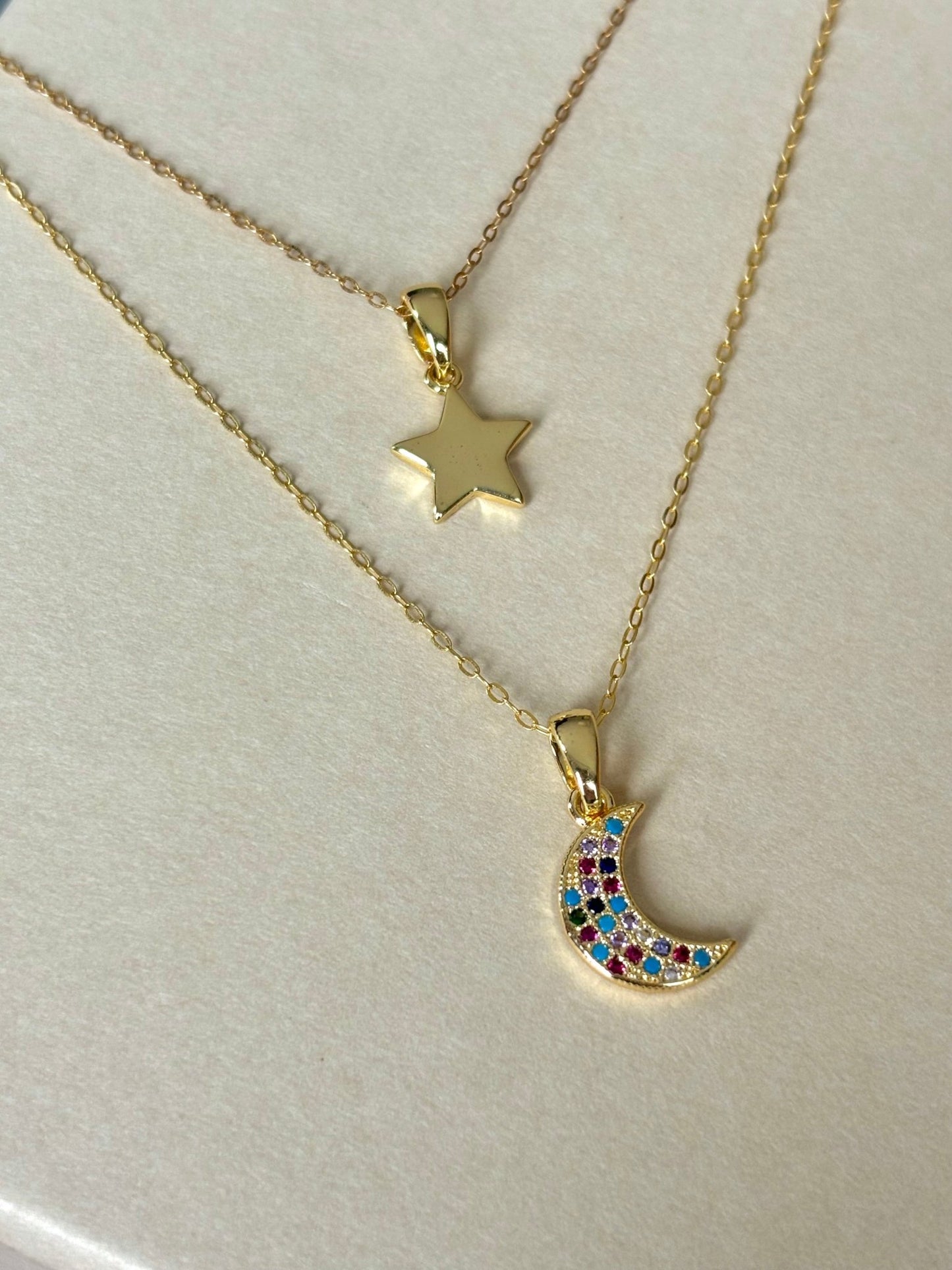 Moon and Star Necklace Set - Believe Jewellery