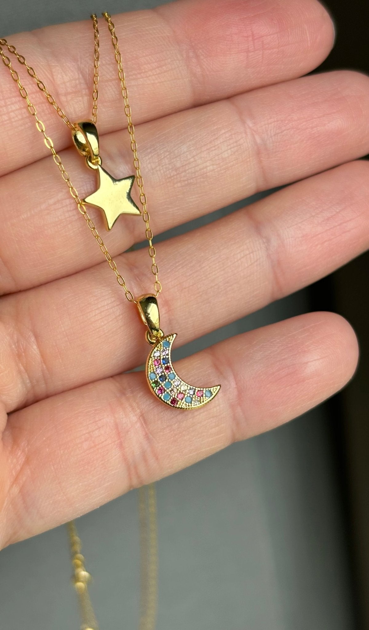 Moon and Star Necklace Set - Believe Jewellery