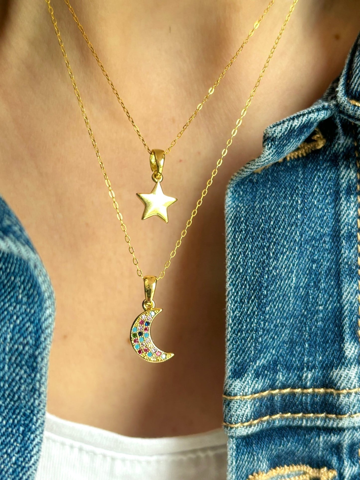 Moon and Star Necklace Set - Believe Jewellery