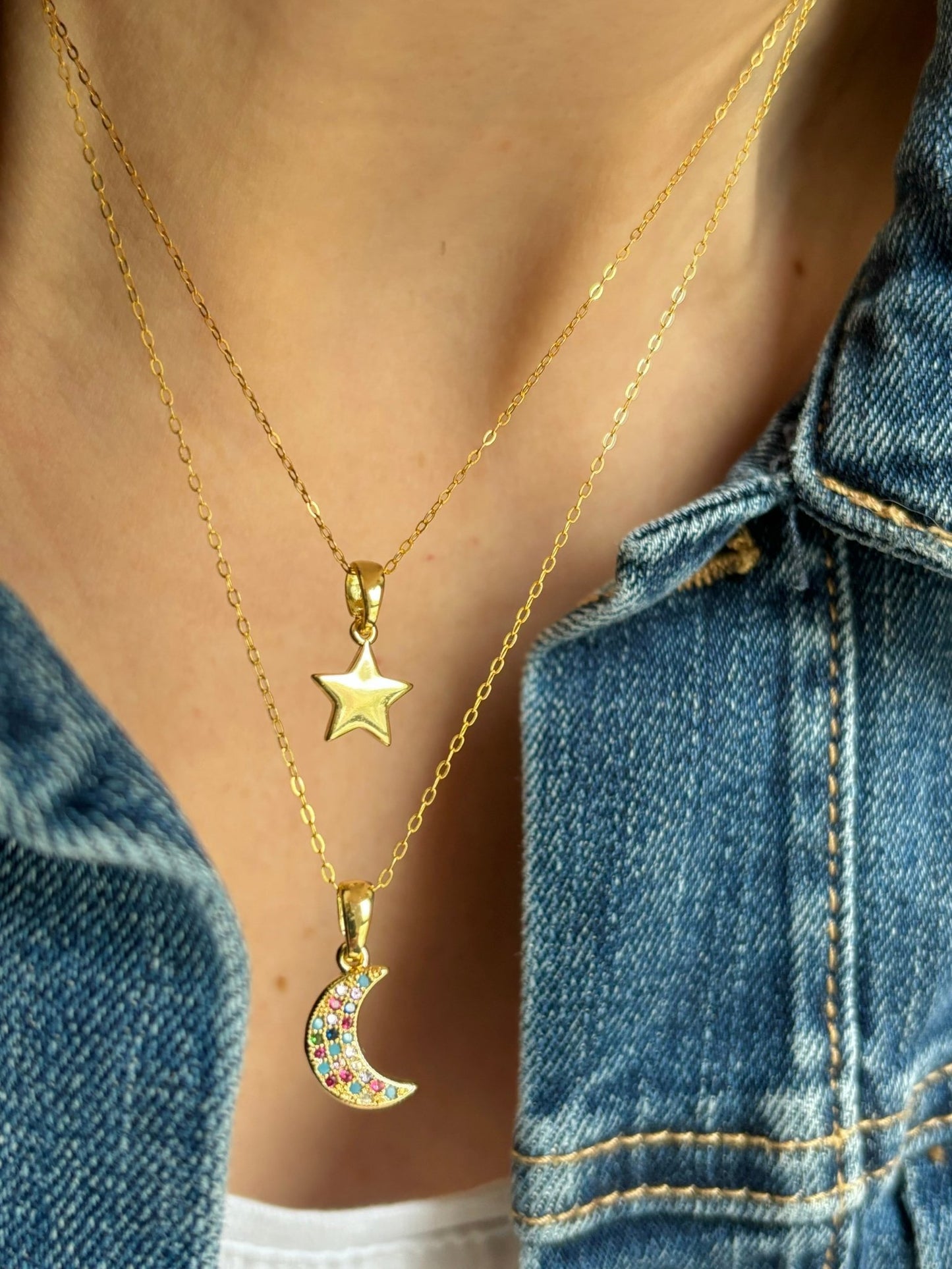 Moon and Star Necklace Set - Believe Jewellery