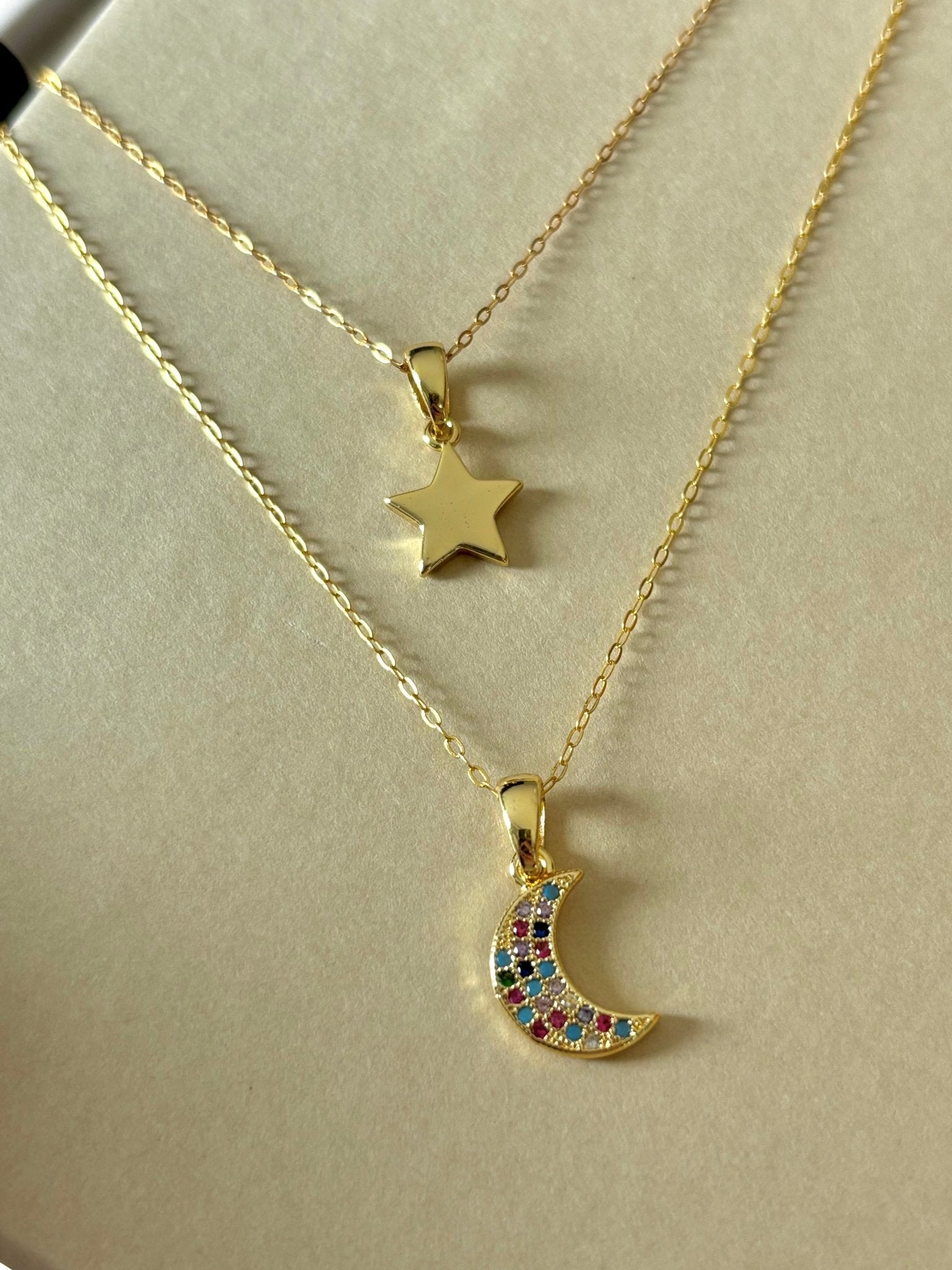 Moon and Star Necklace Set - Believe Jewellery