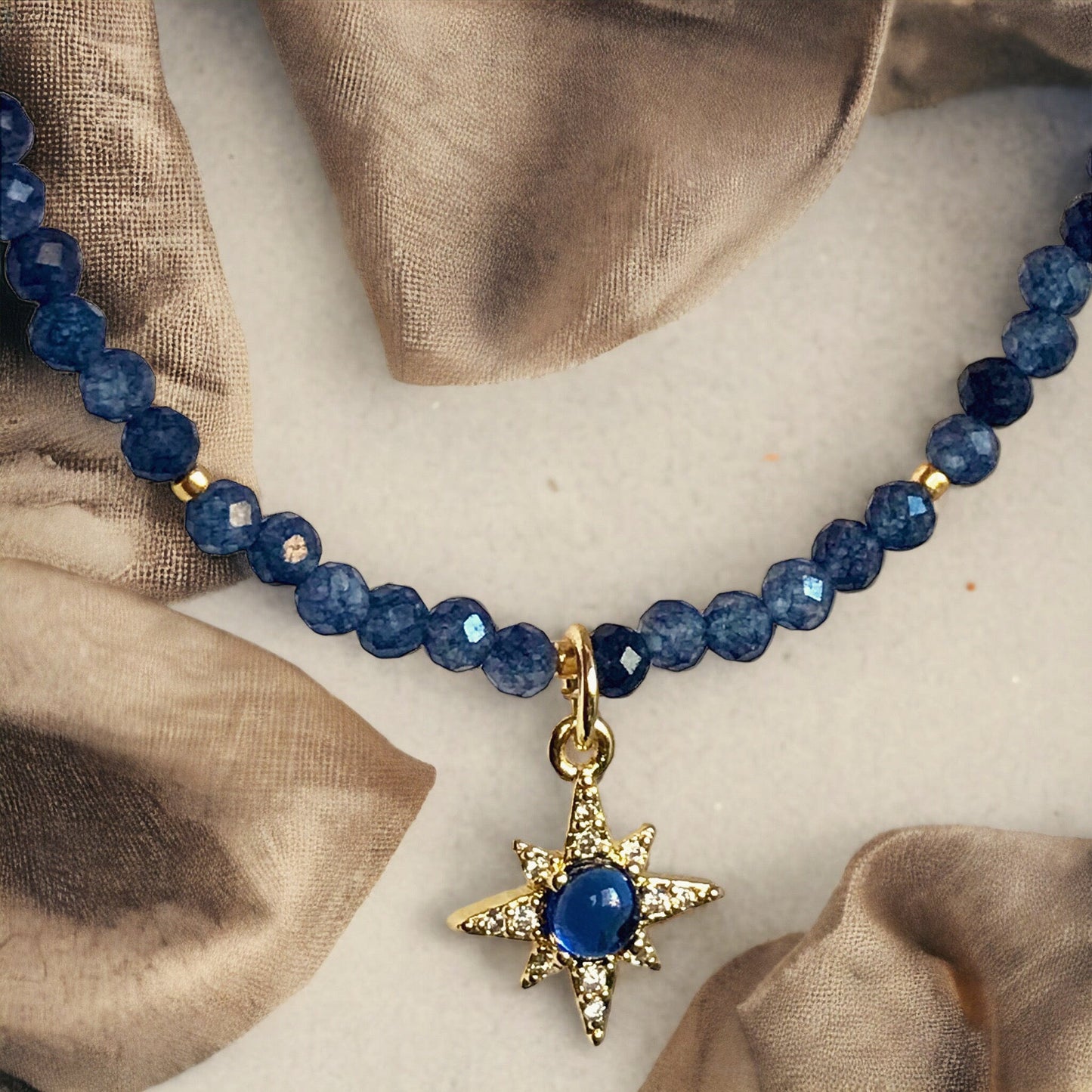 Sapphire beaded necklace - Believe Jewellery