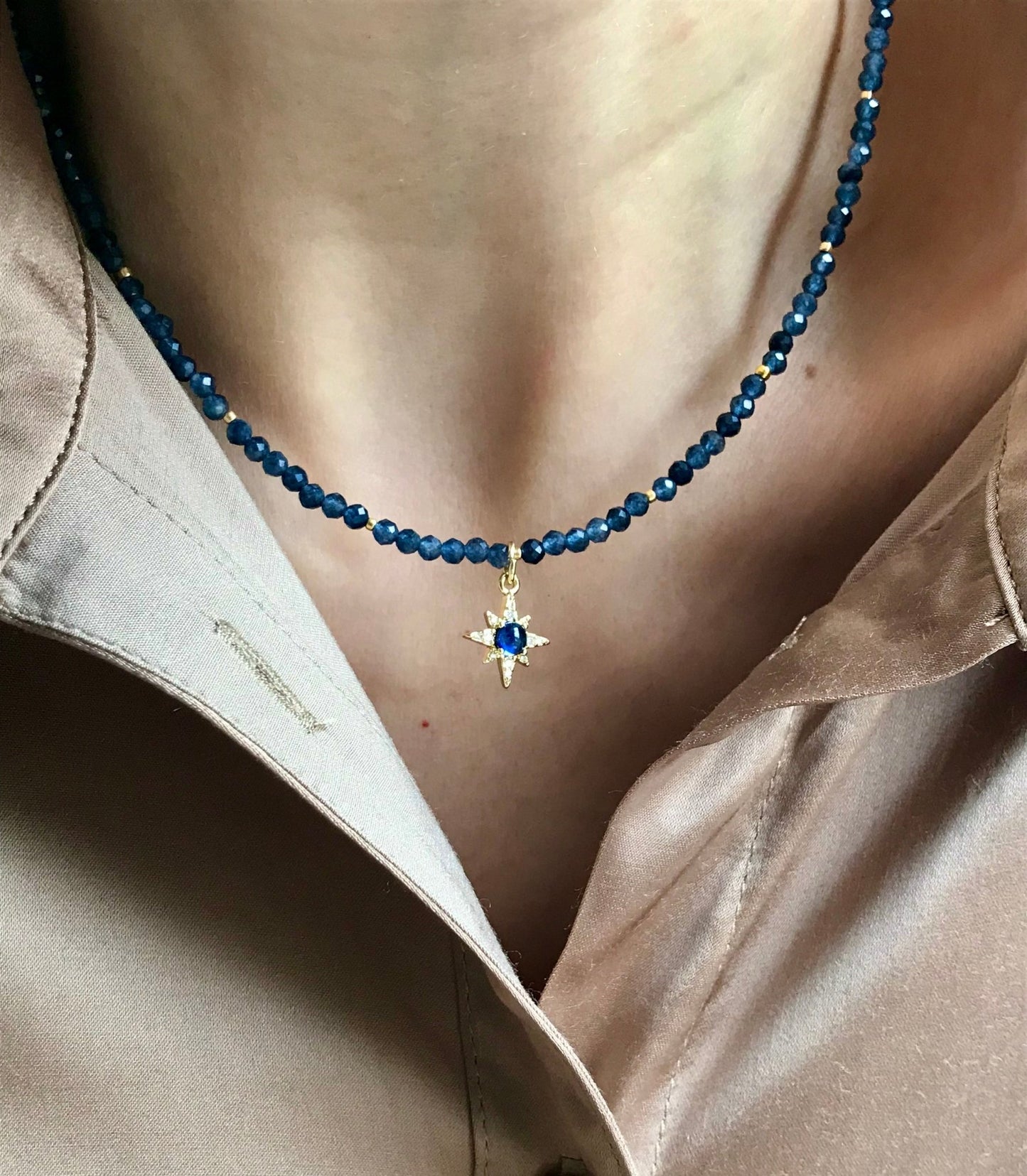 Sapphire beaded necklace - Believe Jewellery