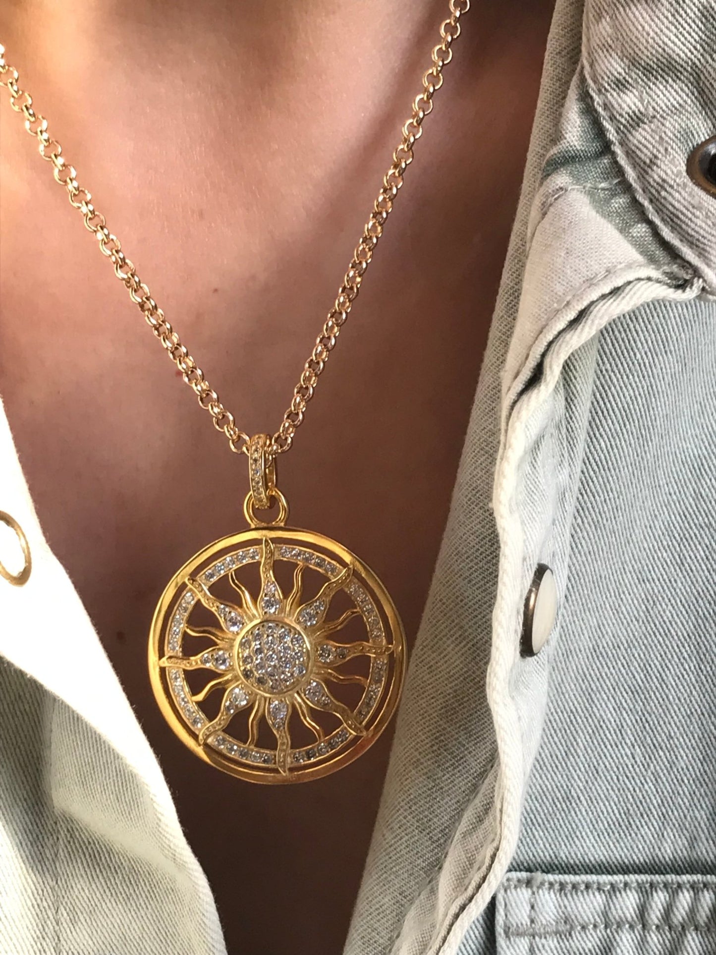 Sun pendant boho necklace - Believe Jewellery