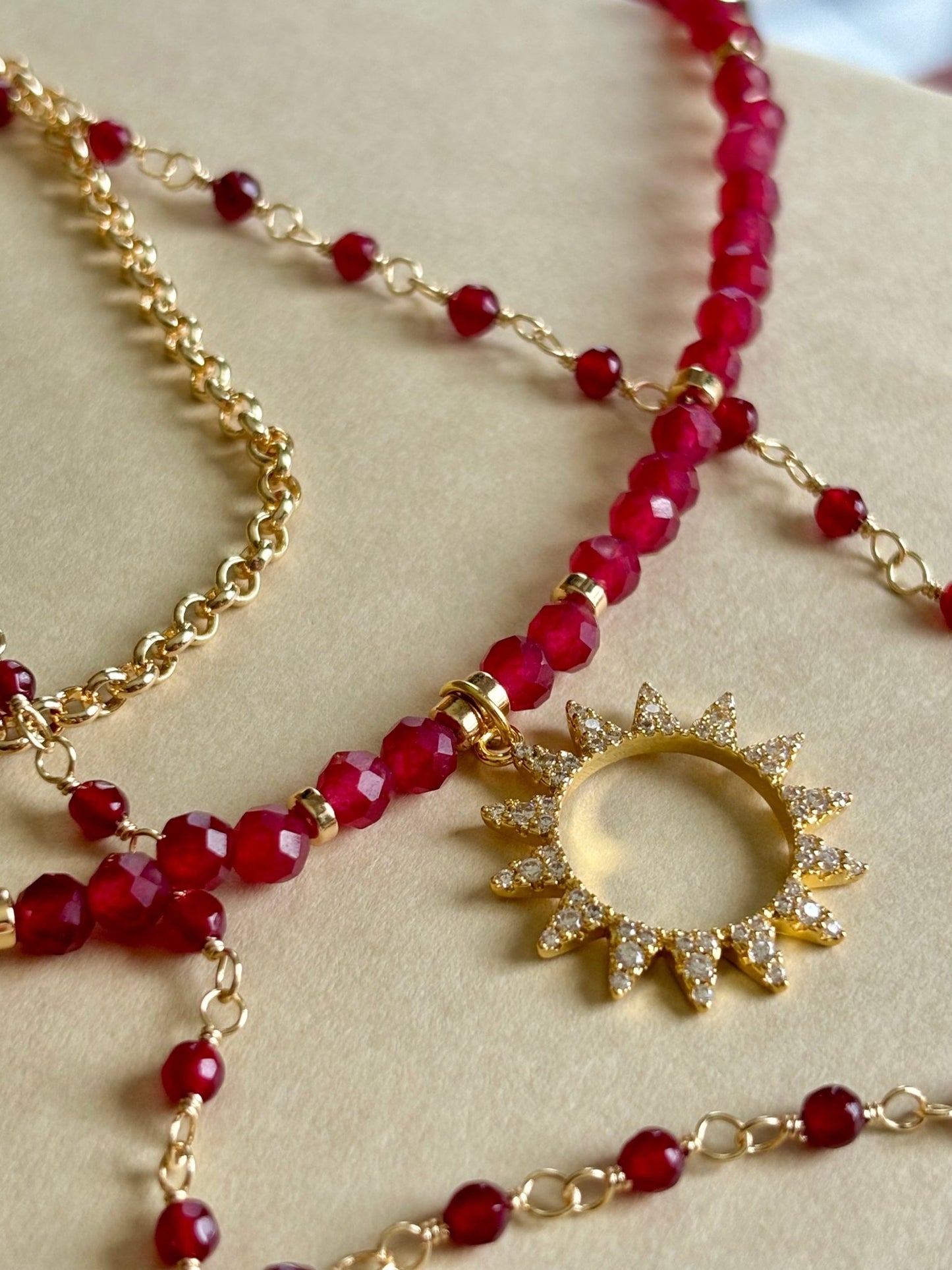 Sun Ruby Necklace - Believe Jewellery