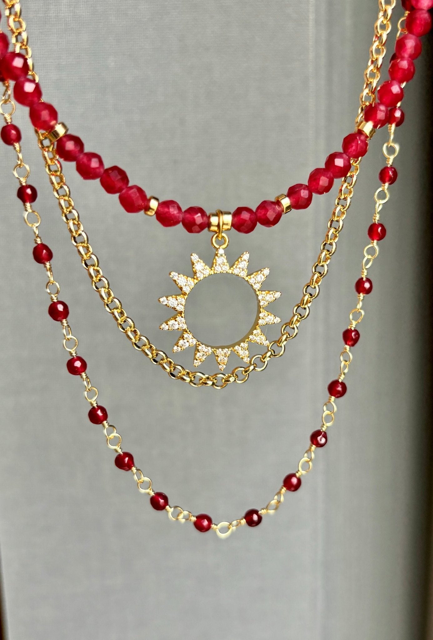 Sun Ruby Necklace - Believe Jewellery