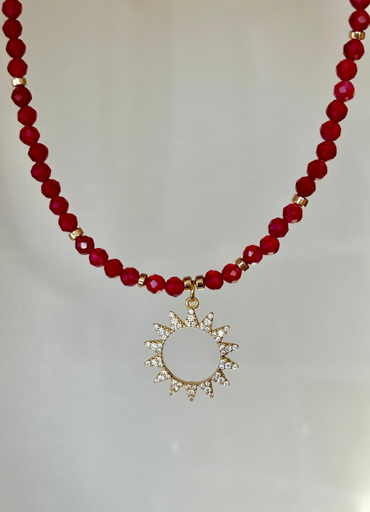 Sun Ruby Necklace - Believe Jewellery